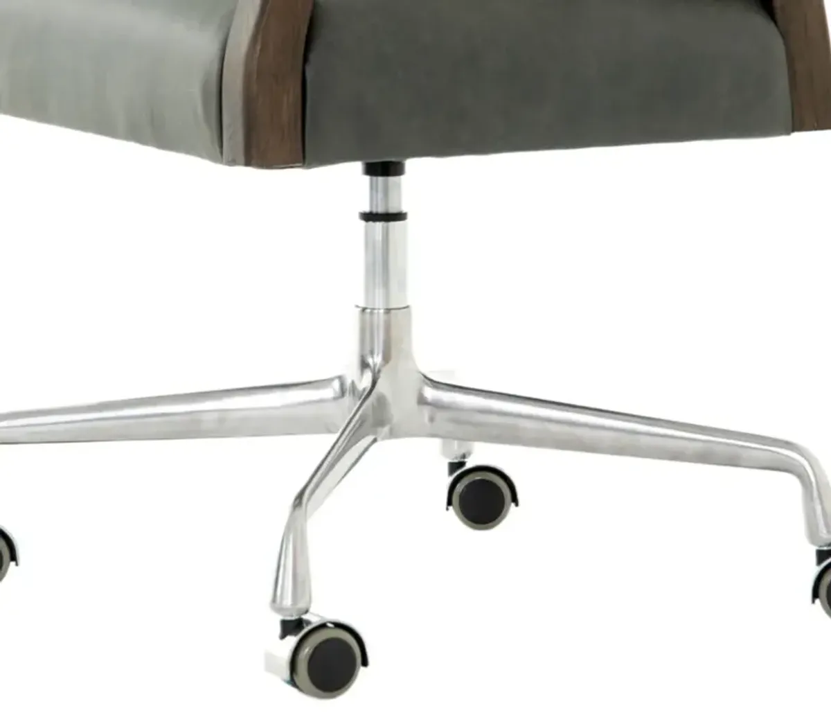 Gunnar Desk Chair, Chaps Ebony Leather