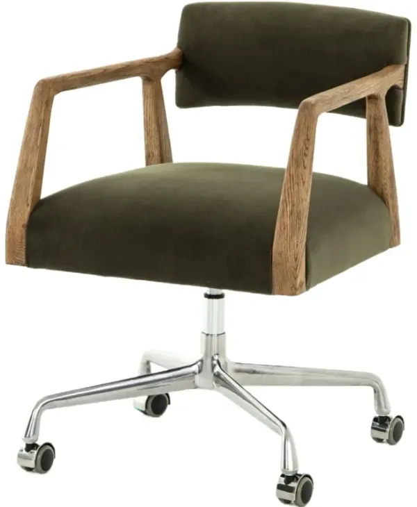 Gunnar Desk Chair, Modern Velvet Loden