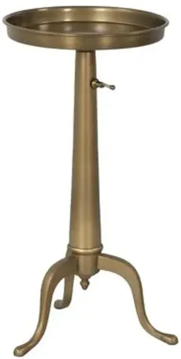 Guinevere End Table - Dark Matte Brass - Gold