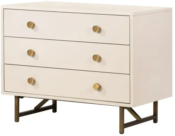 Roland 3-Drawer Wide Nightstand, Matte Alabaster