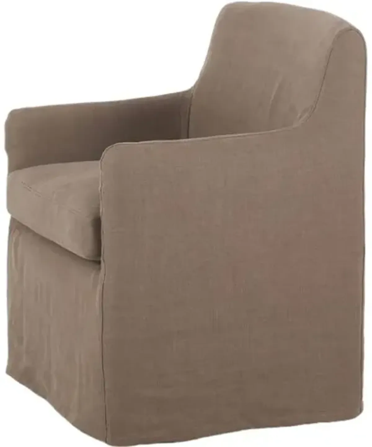 Giana Linen Slipcover Dining Chair - Brussels Mushroom - Brown