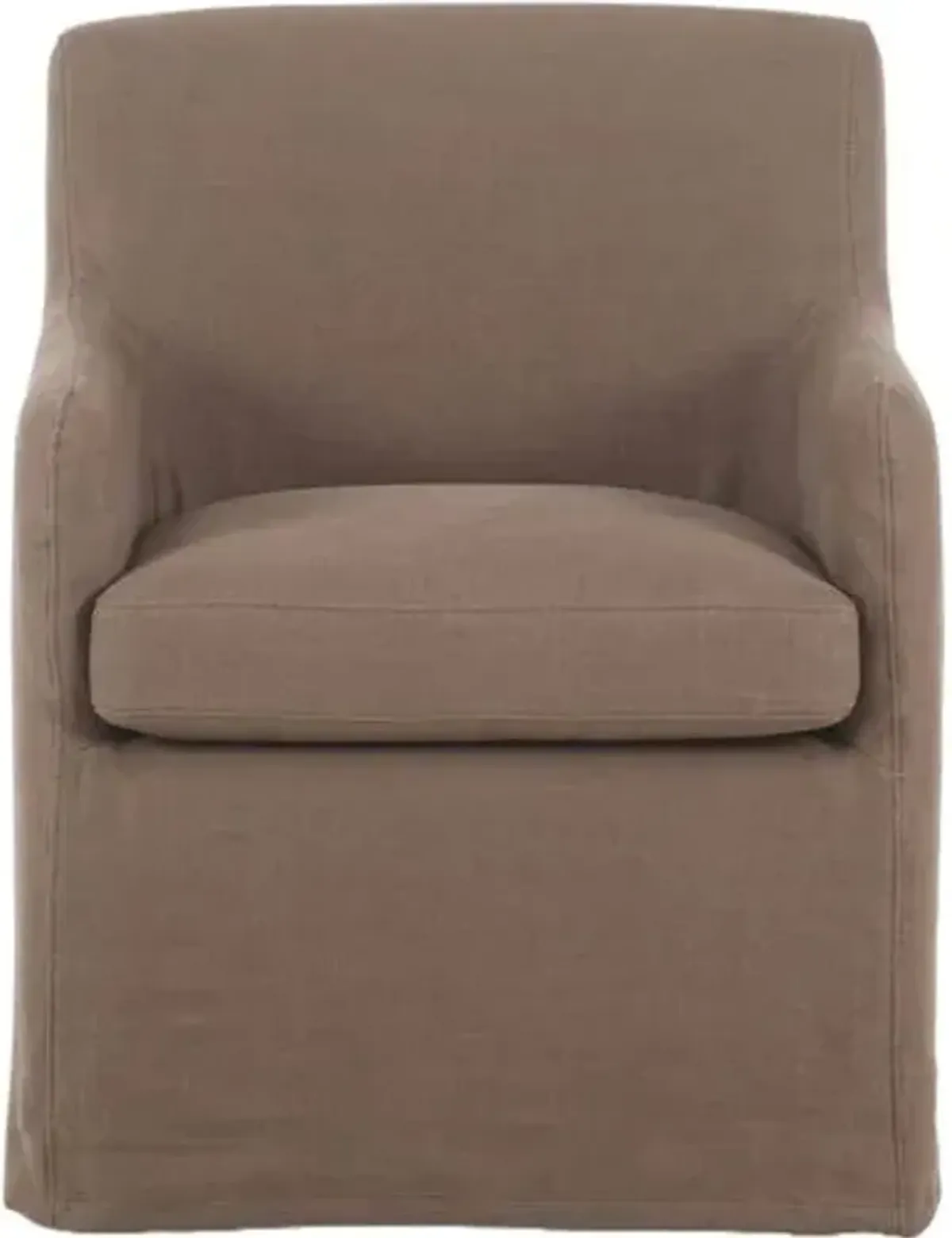 Giana Linen Slipcover Dining Chair - Brussels Mushroom - Brown