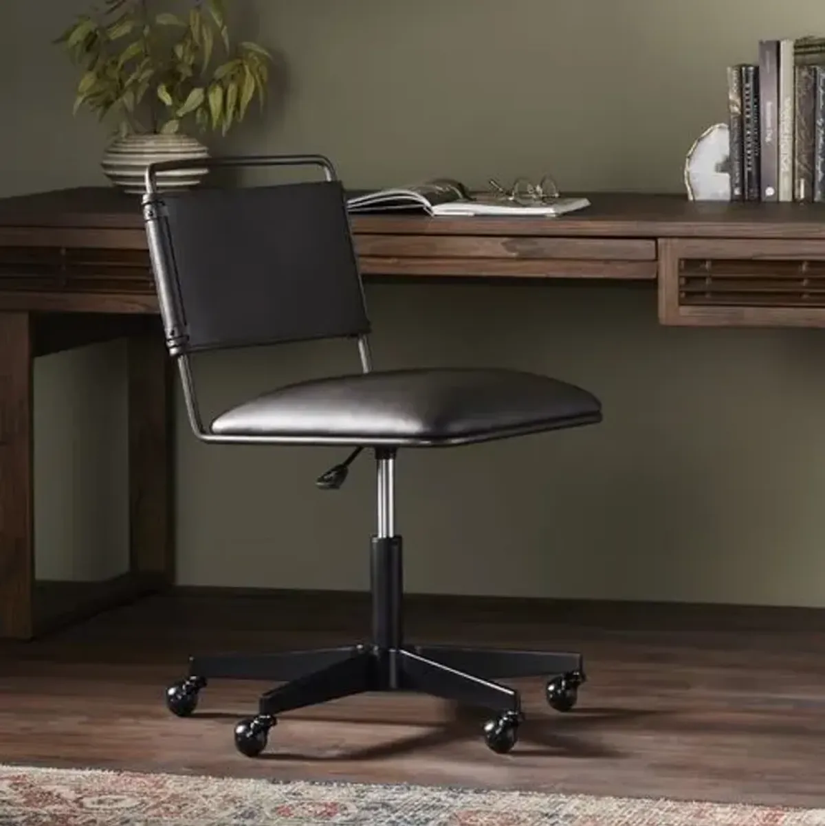 Georgia Desk Chair - Distressed Black