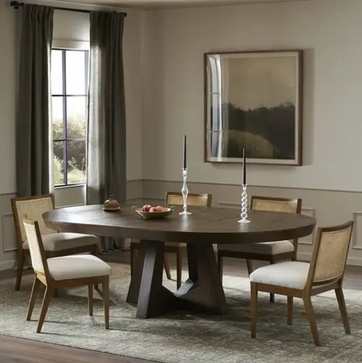 Franklin Round Extension Dining Table - Fawn Oak