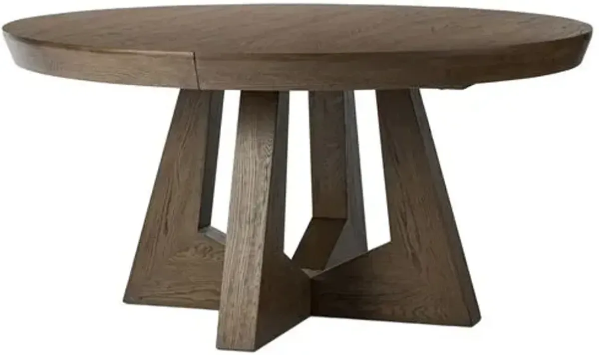 Franklin Round Extension Dining Table - Fawn Oak