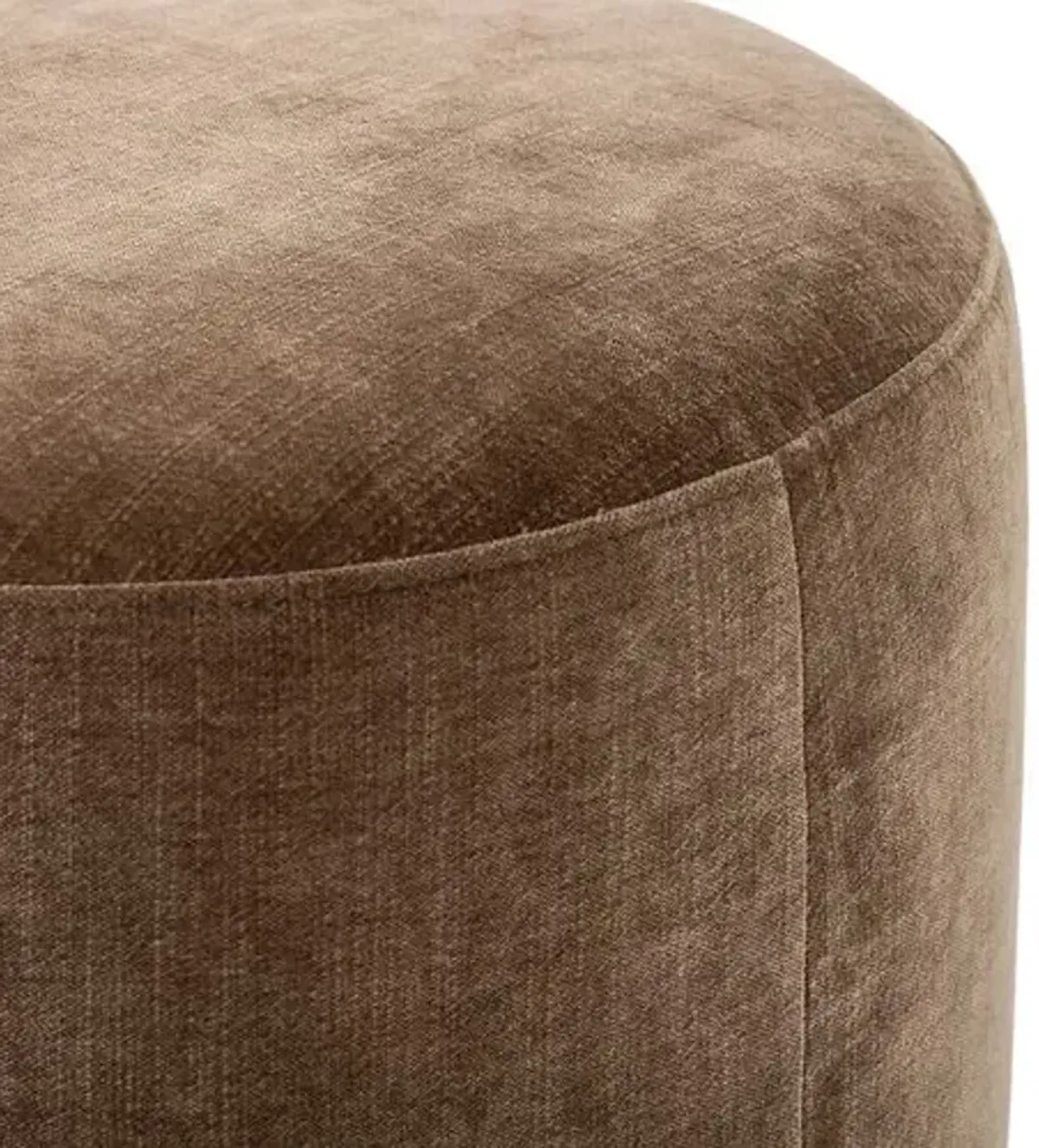 Francine Chenille Velvet Ottoman - Brown