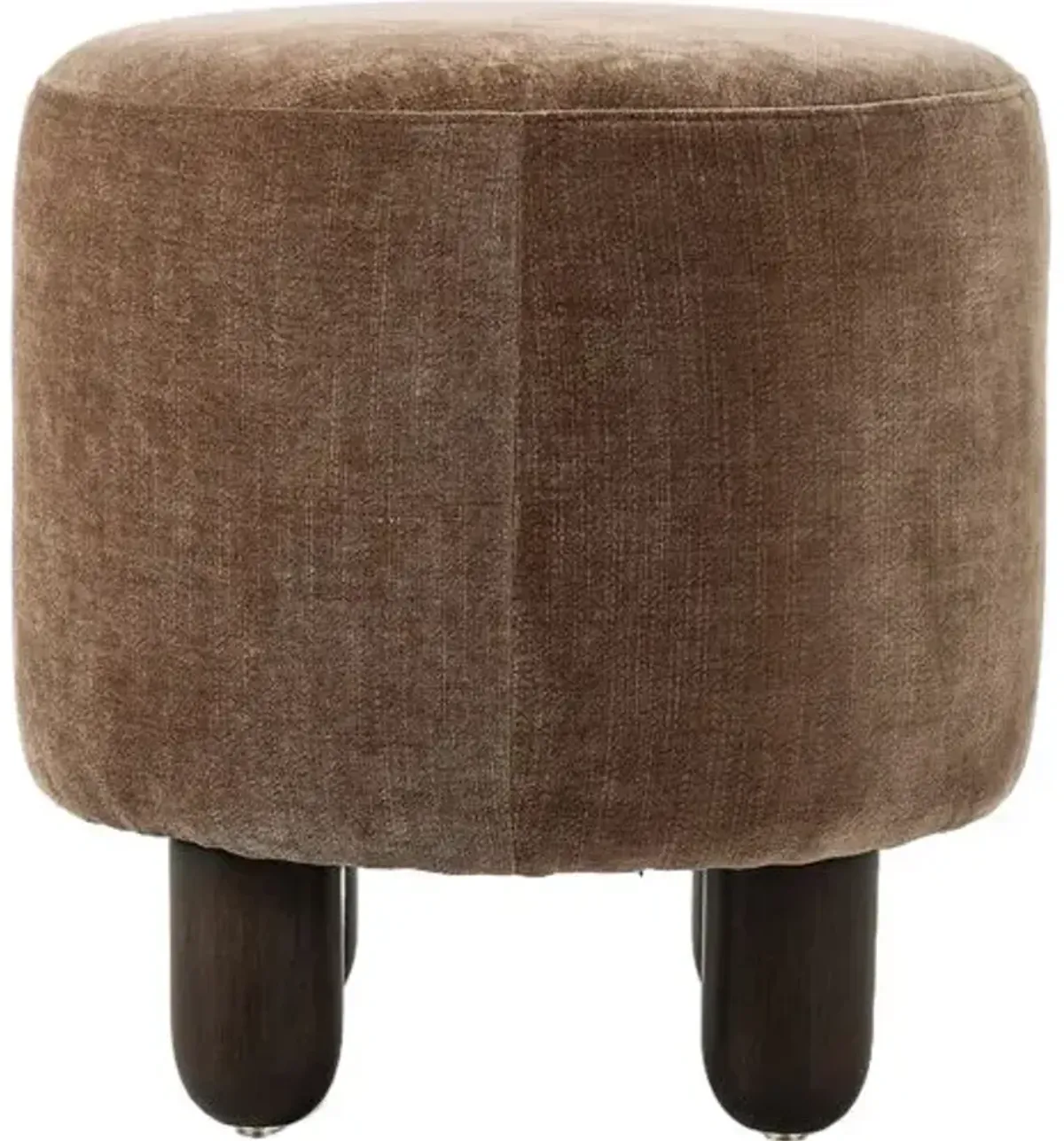 Francine Chenille Velvet Ottoman - Brown