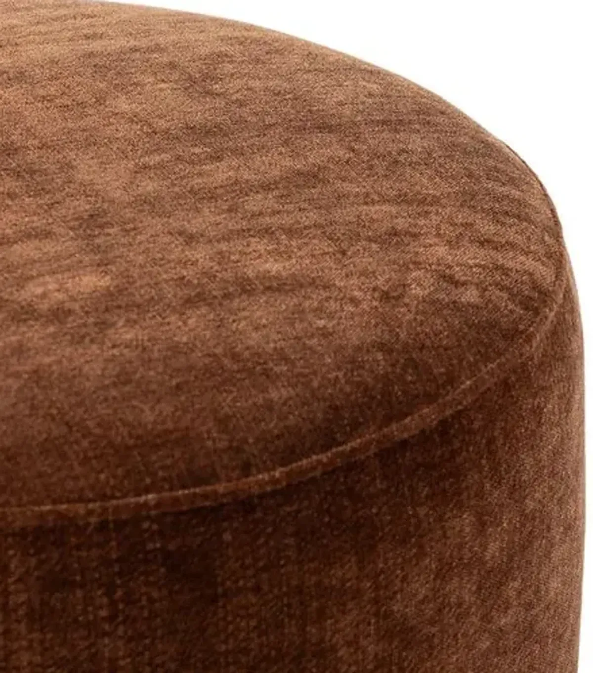 Francine Chenille Velvet Ottoman - Brown