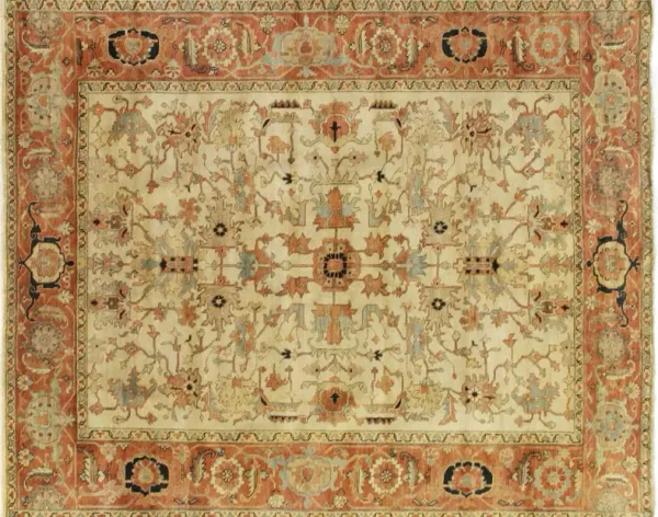 Serapi Hand Knotted Rug, Gold