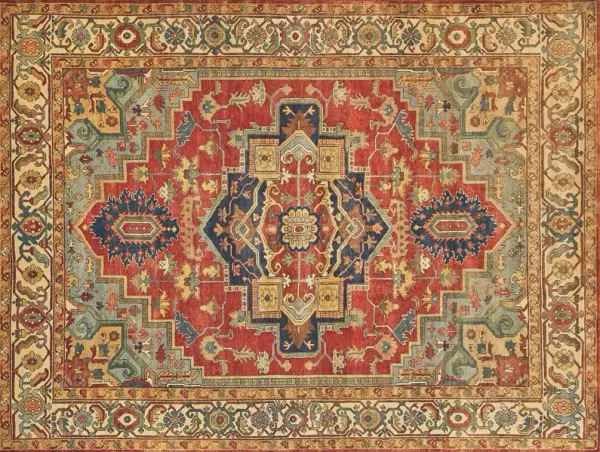 Cameron Hand Knotted Rug, Red