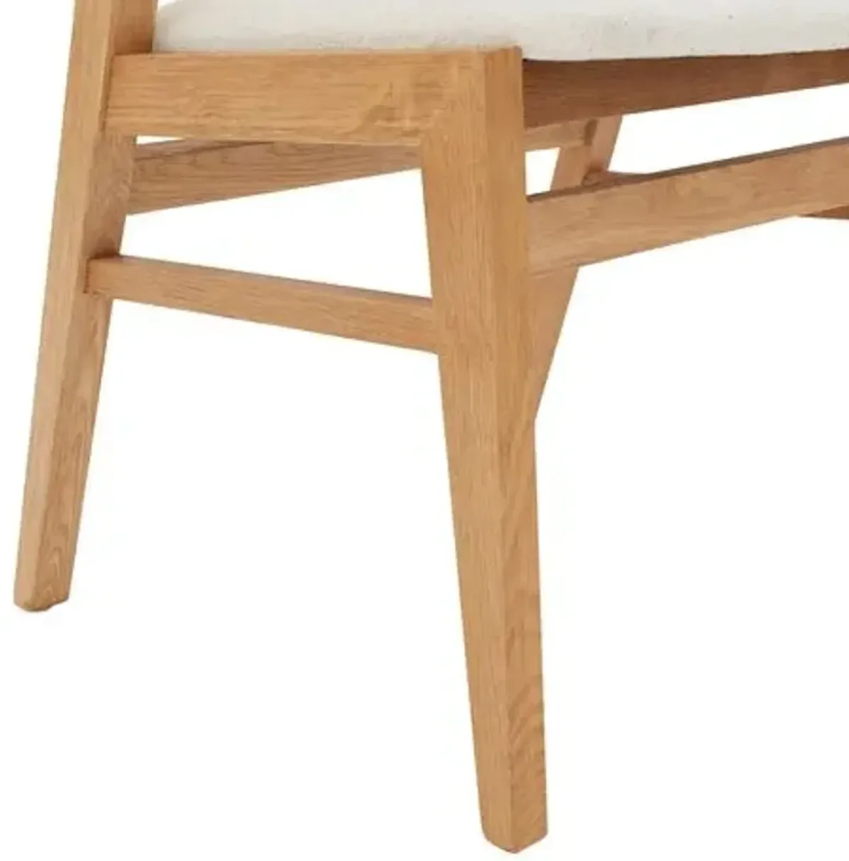 Harlow Wood And Boucle Dining Chair - Ivory/Natural