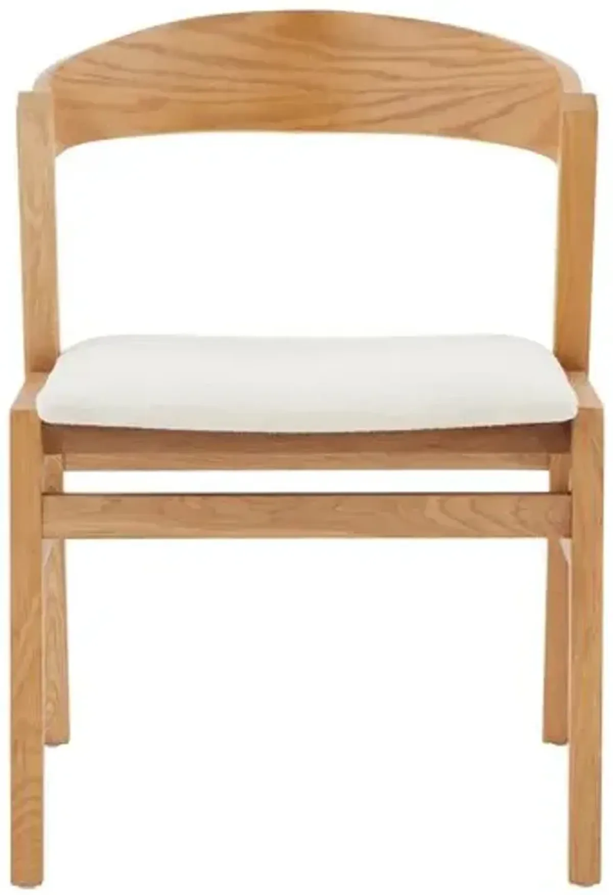 Harlow Wood And Boucle Dining Chair - Ivory/Natural