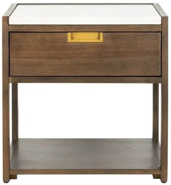 Hestia Marble Top 1-Drawer Nightstand