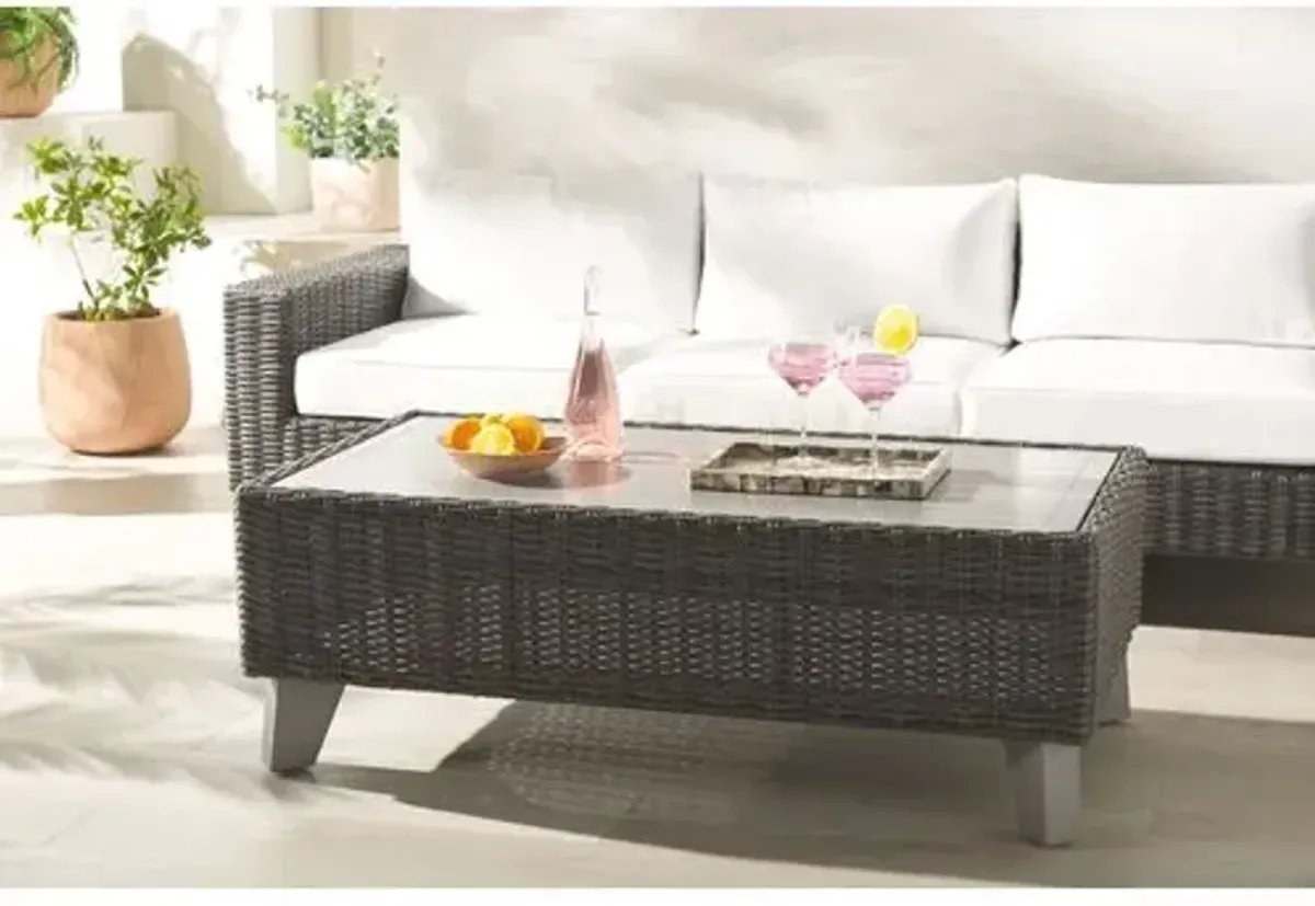 Aelwyn Wicker Coffee Table - Gray