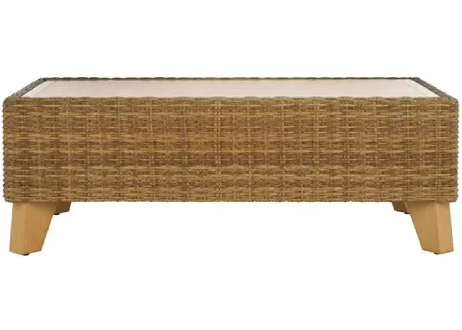 Aelwyn Wicker Outdoor Coffee Table - Brown