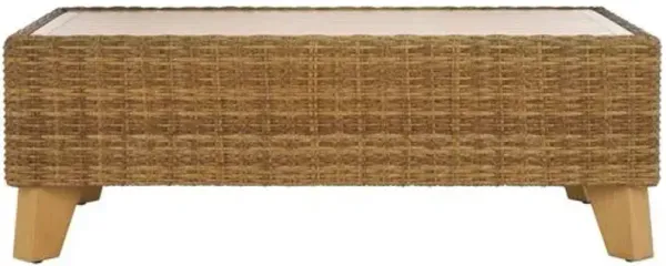 Aelwyn Wicker Outdoor Coffee Table - Brown