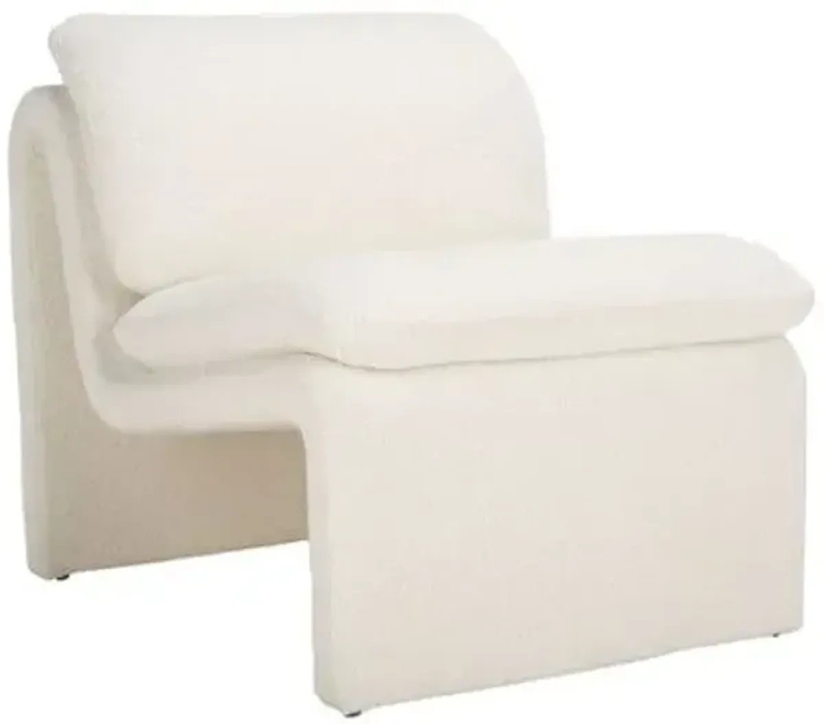 Aislinn Boucle Accent Chair - White, Comfortable, Durable