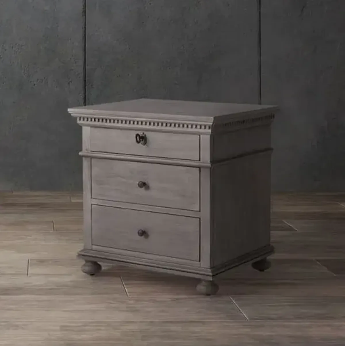 Nyla 3 Drawer Wood Nightstand