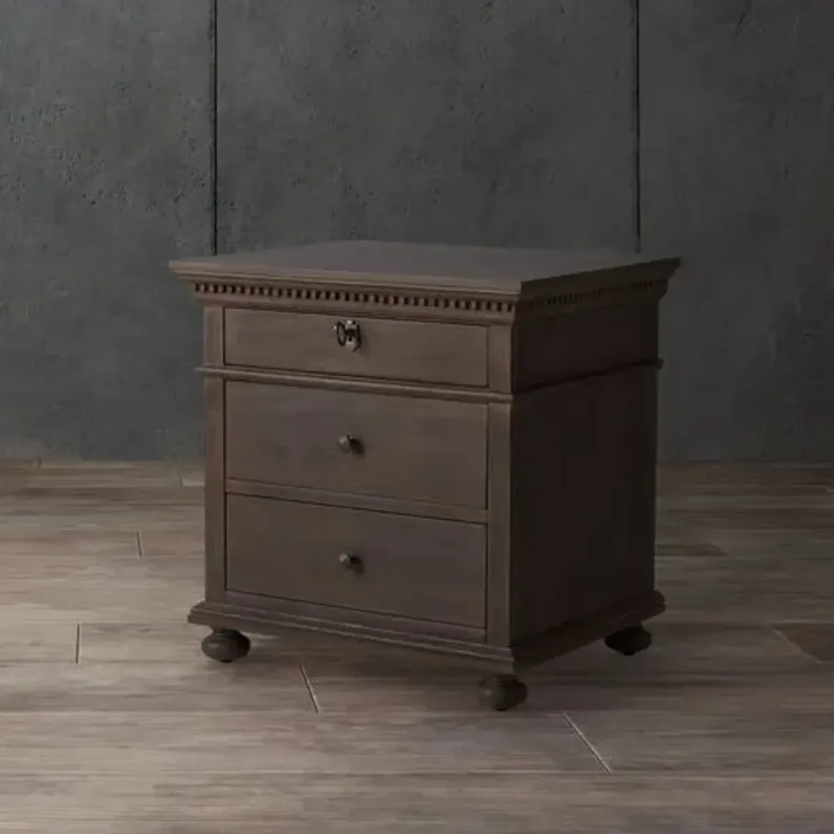 Nyla 3 Drawer Wood Nightstand