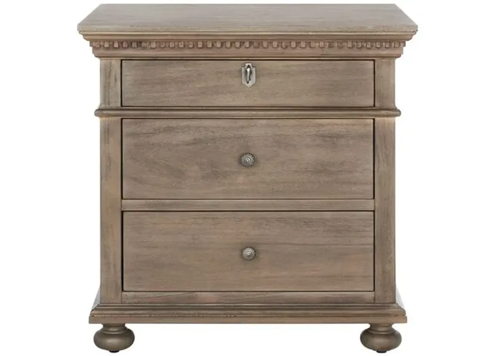 Nyla 3 Drawer Wood Nightstand