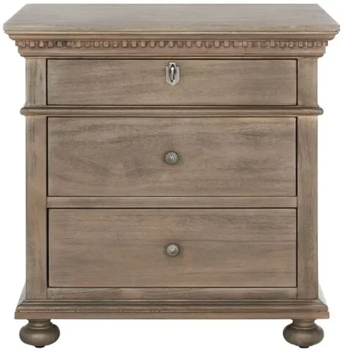 Nyla 3 Drawer Wood Nightstand