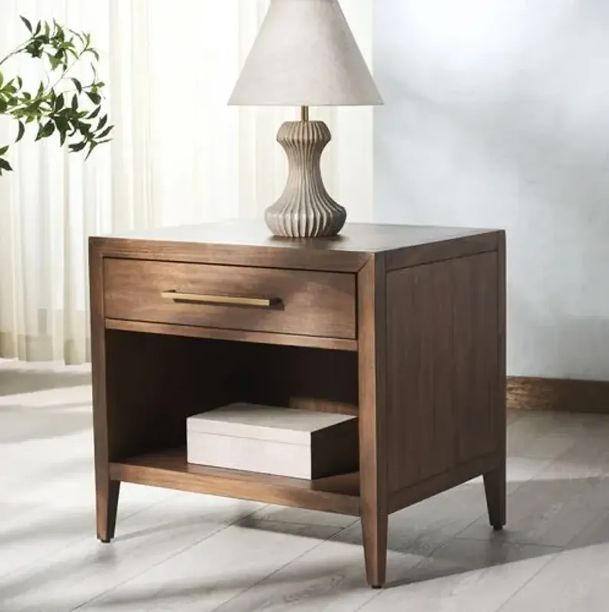 Romilly 1 Drawer Wood Nightstand