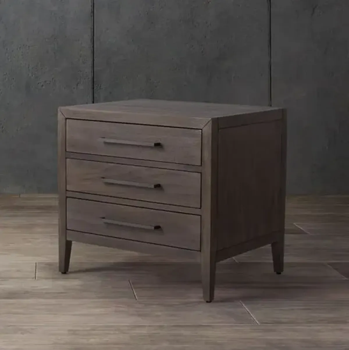 Romilly 3 Drawer Wood Nightstand