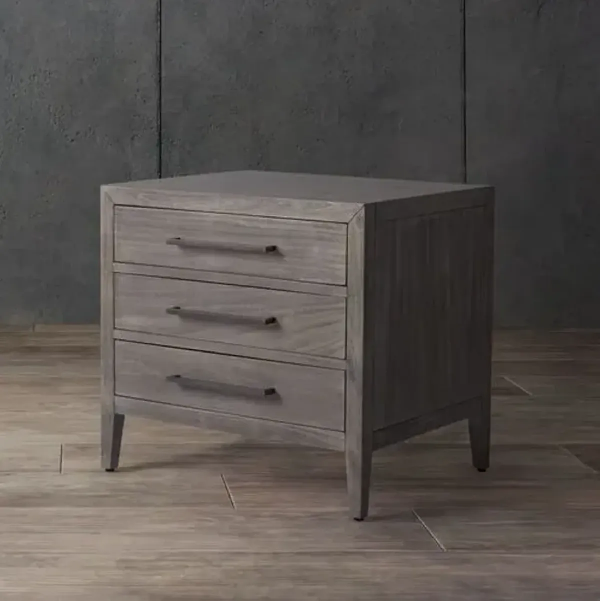 Romilly 3 Drawer Wood Nightstand