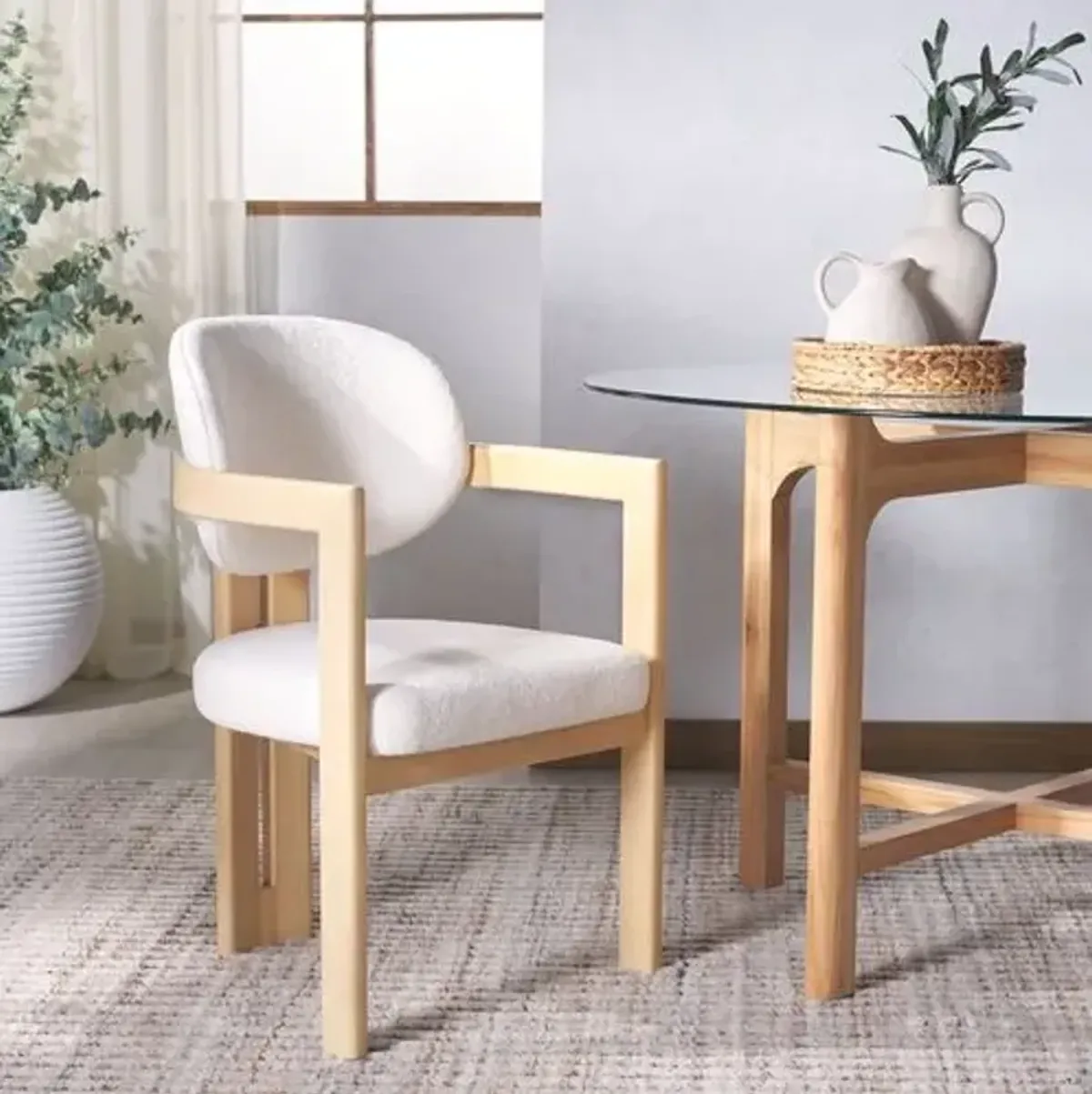 Bria Arm Chair - Ivory/Natural