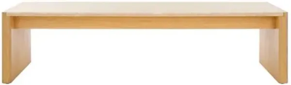 Bria Waterfall Coffee Table - Natural/Travertine - Brown