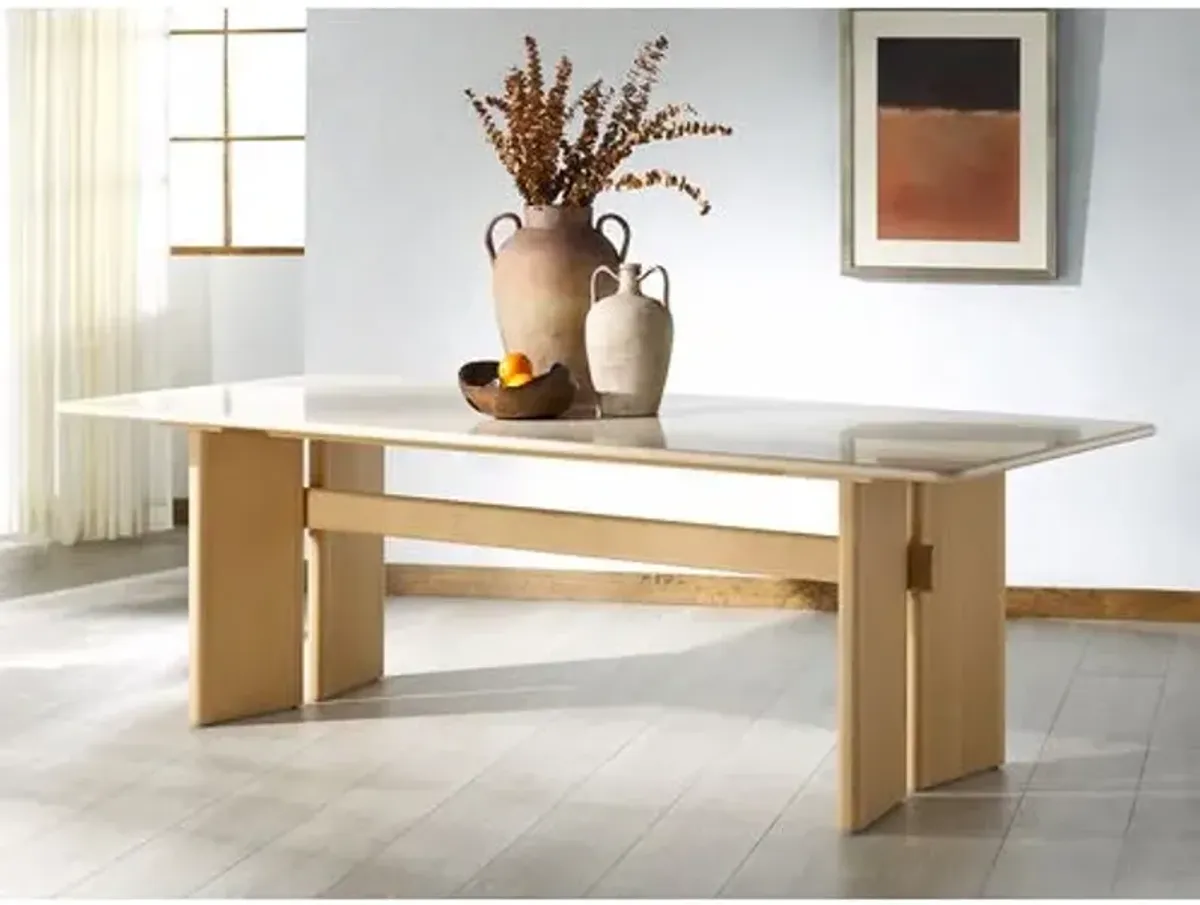 Bria Travert Dining Table - Natural/Travertine