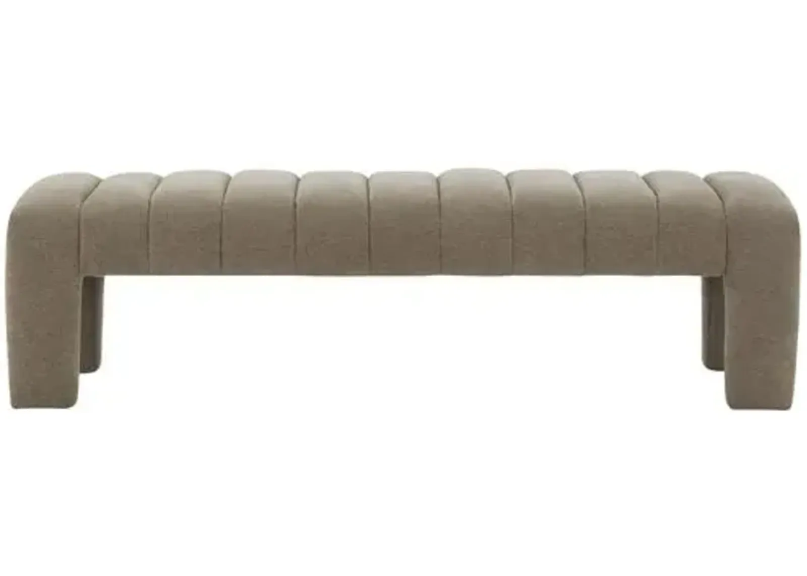 Cassia Channel Tufted Bench - Brown