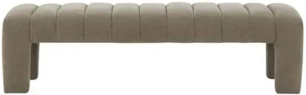 Cassia Boucle Channel Tufted Bench - Brown