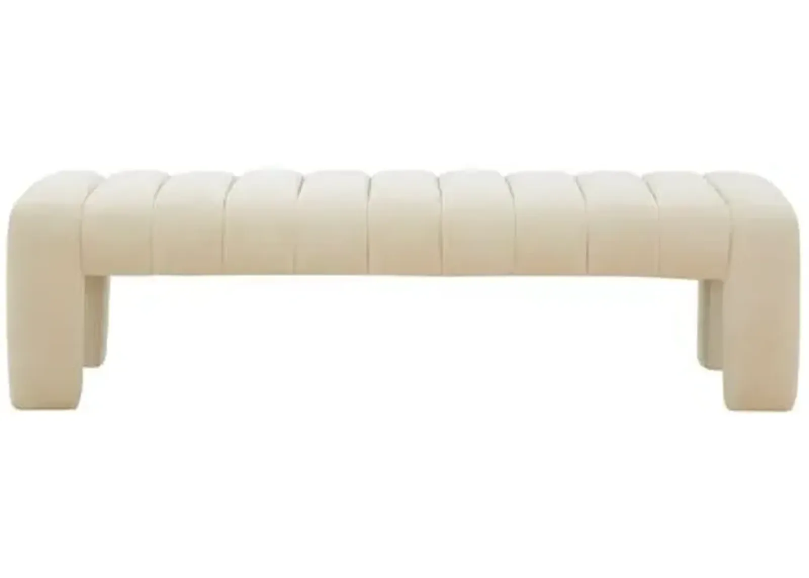 Cassia Channel Tufted Bench - White