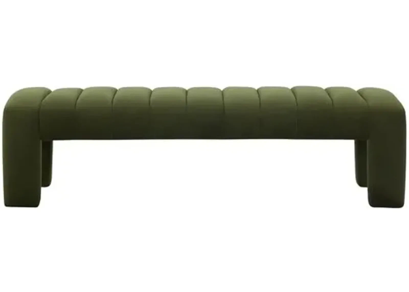 Cassia Channel Tufted Bench - Green