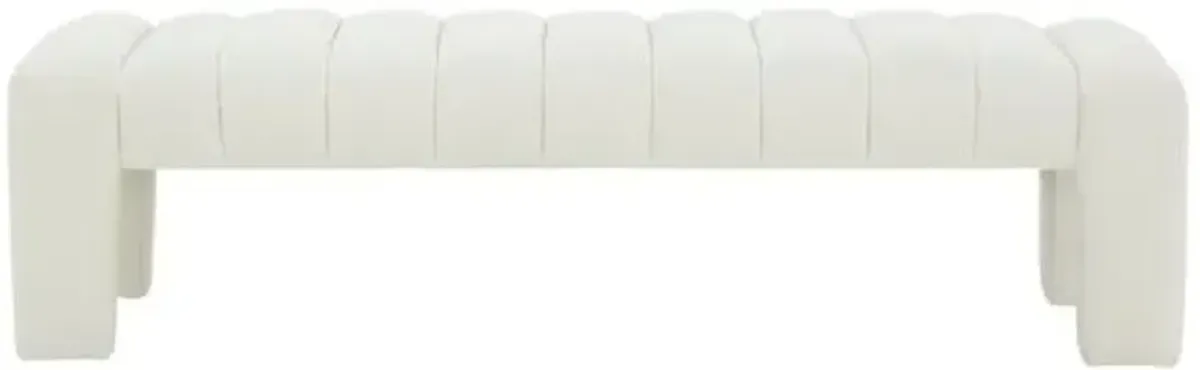 Cassia Channel Tufted Bench - Ivory