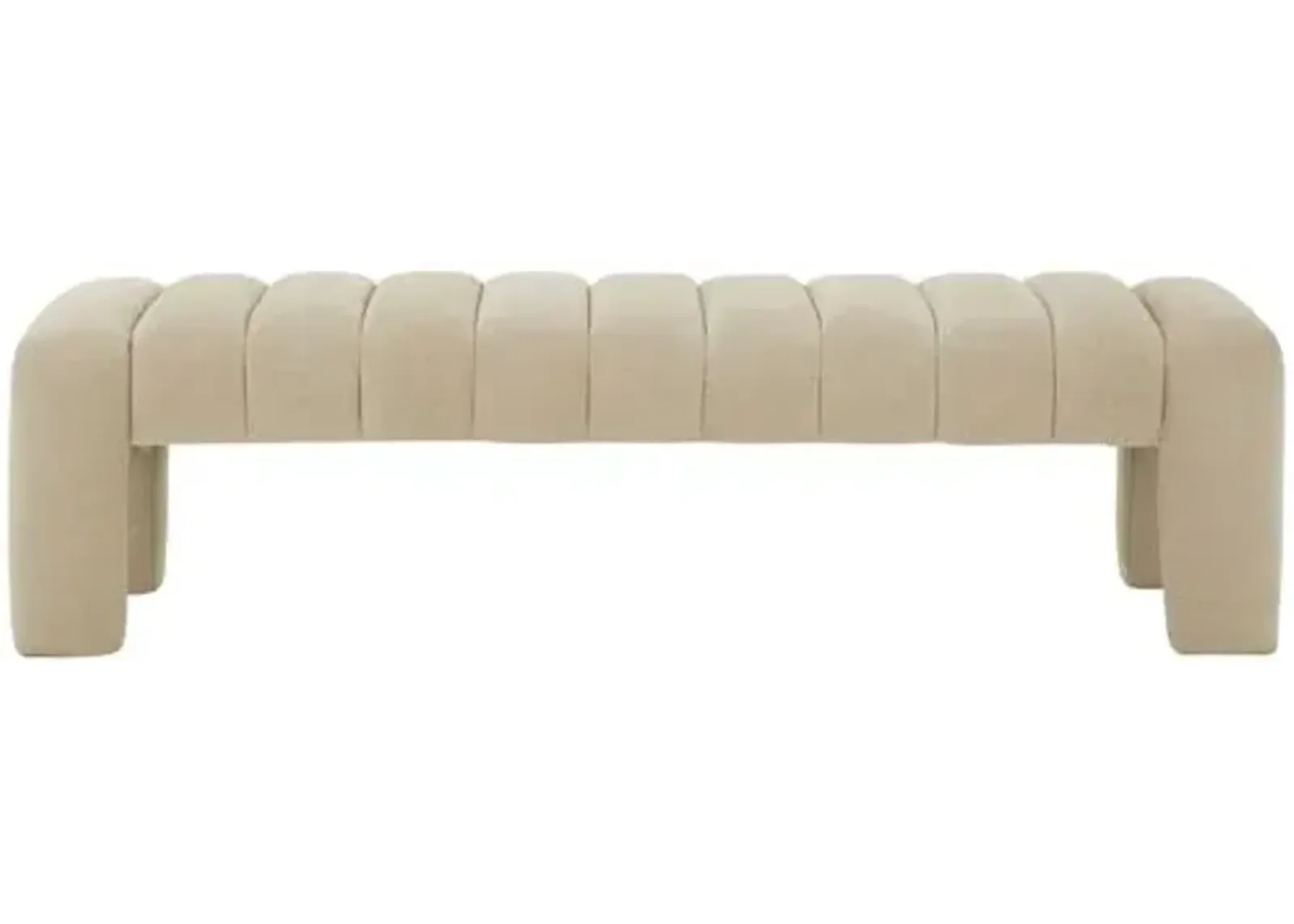 Cassia Channel Tufted Bench - Brown