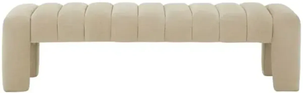 Cassia Channel Tufted Bench - Brown