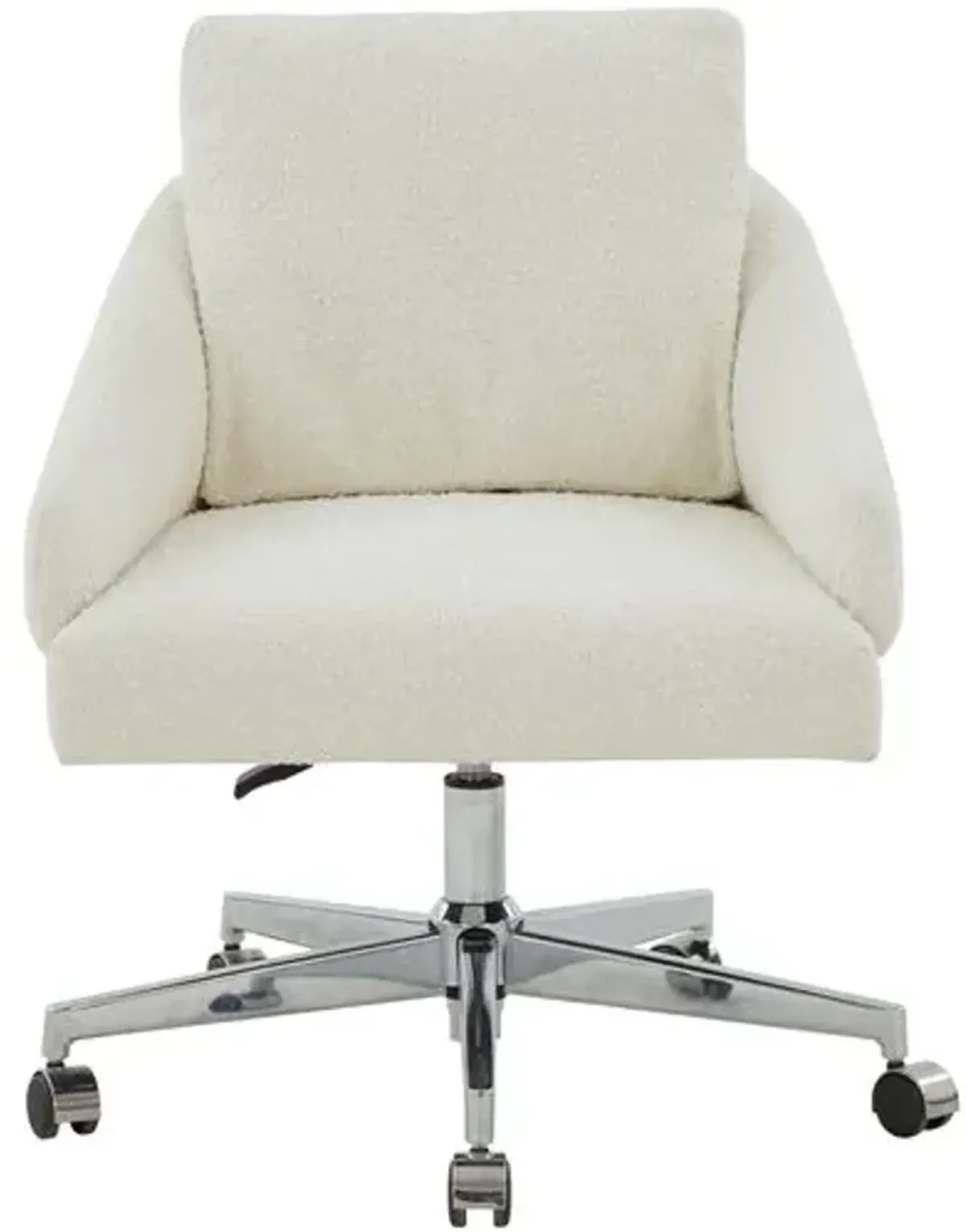 Ginevra Adjustable Desk Chair - Ivory/Silver