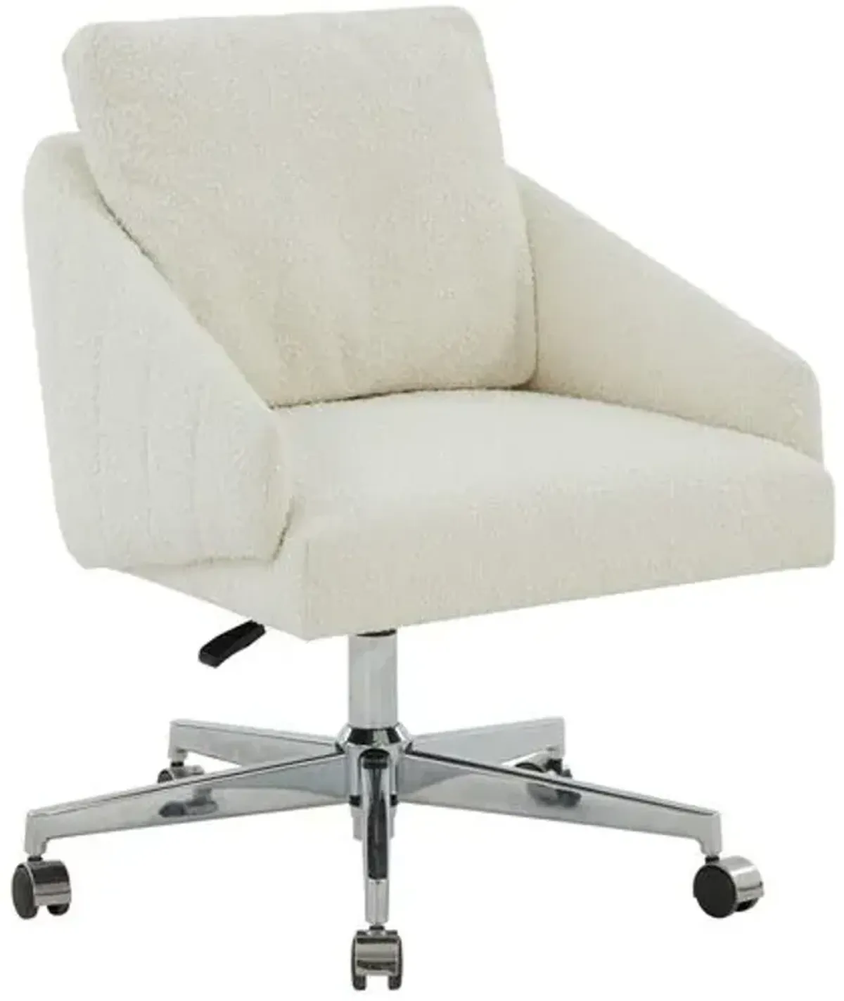 Ginevra Adjustable Desk Chair - Ivory/Silver