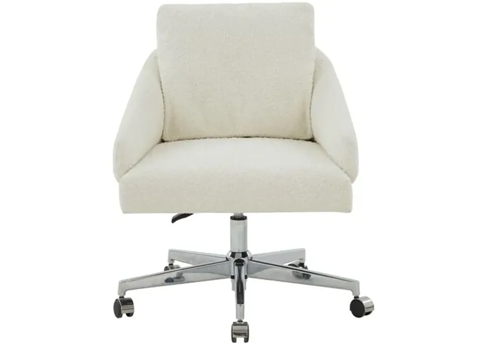 Ginevra Adjustable Desk Chair - Ivory/Silver