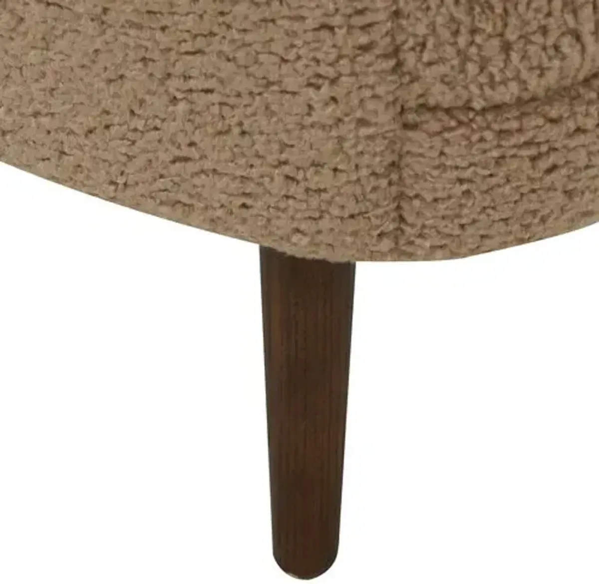 Isolde Faux Shearling Chair - Light Brown/Walnut