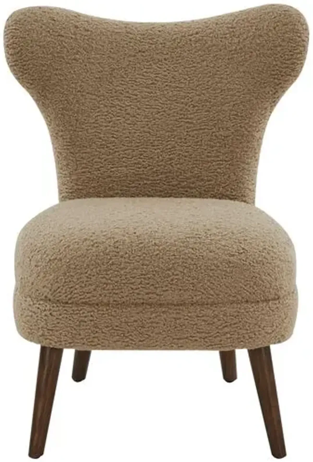 Isolde Faux Shearling Accent Chair - Light Brown, Comfortable, Durable, Cushioned