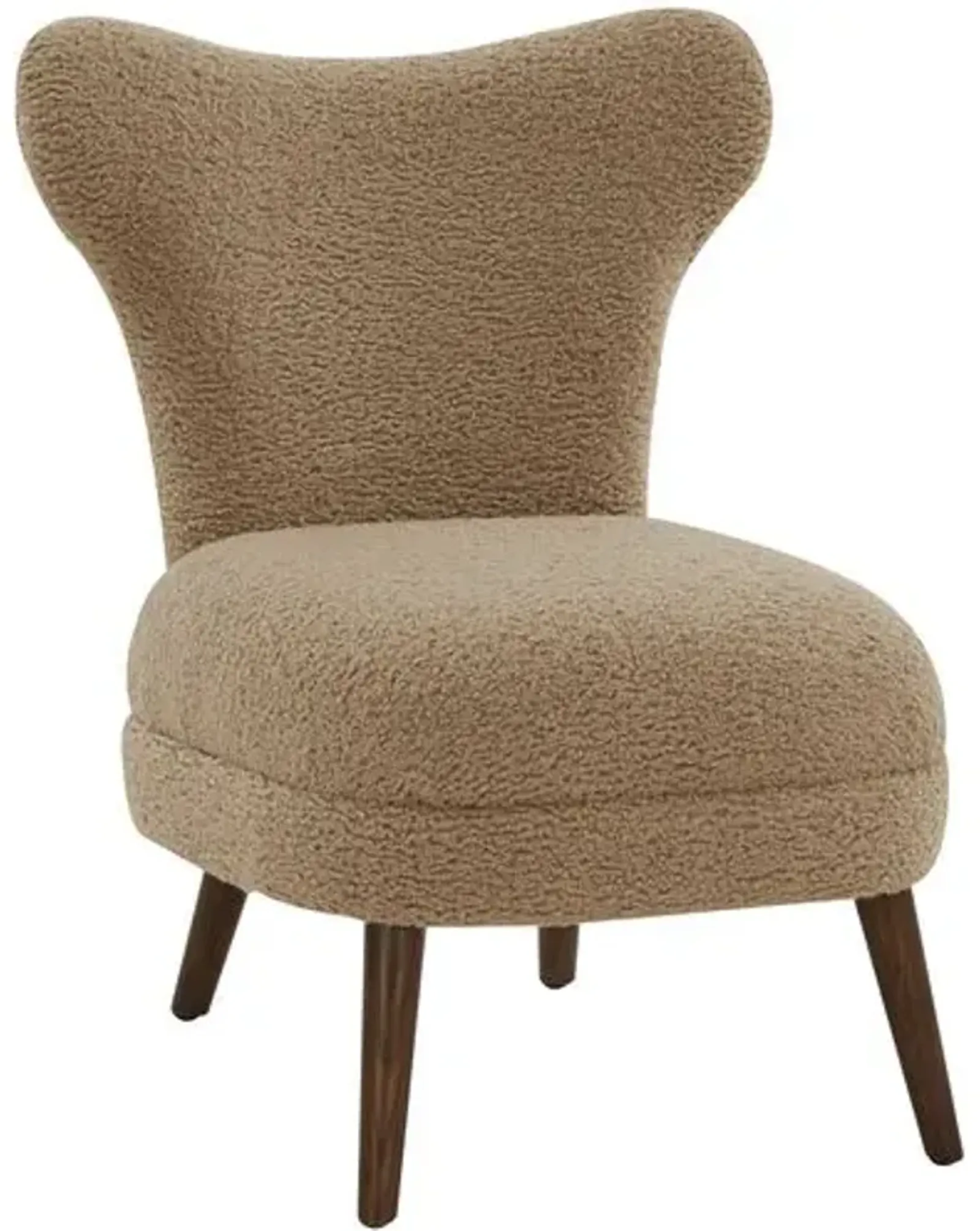 Isolde Faux Shearling Accent Chair - Light Brown, Comfortable, Durable, Cushioned