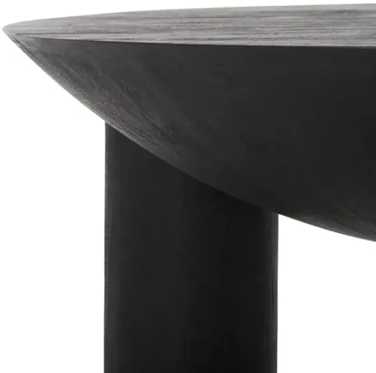 Niamh Round Wood Coffee Table - Black