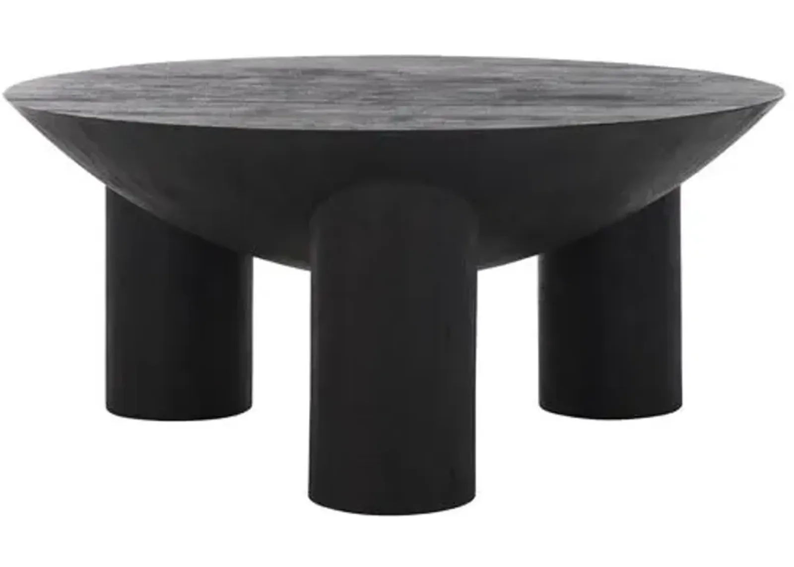 Niamh Round Wood Coffee Table - Black