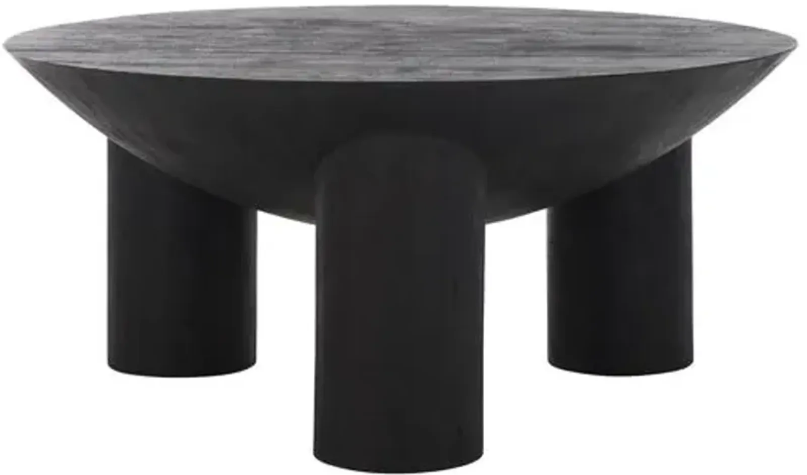 Niamh Round Wood Coffee Table - Black