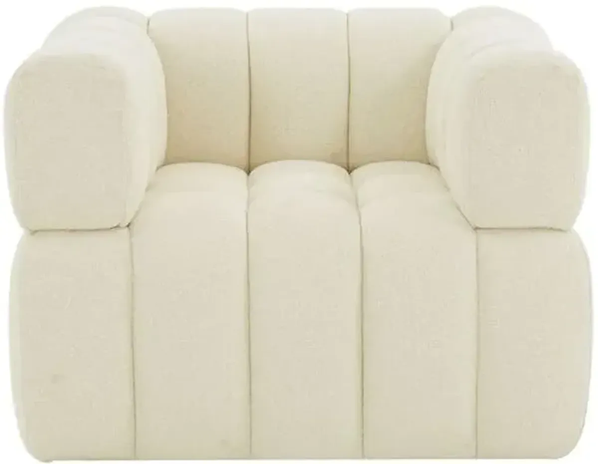 Meadow Boucle Accent Chair - Creme - White, Comfortable, Durable