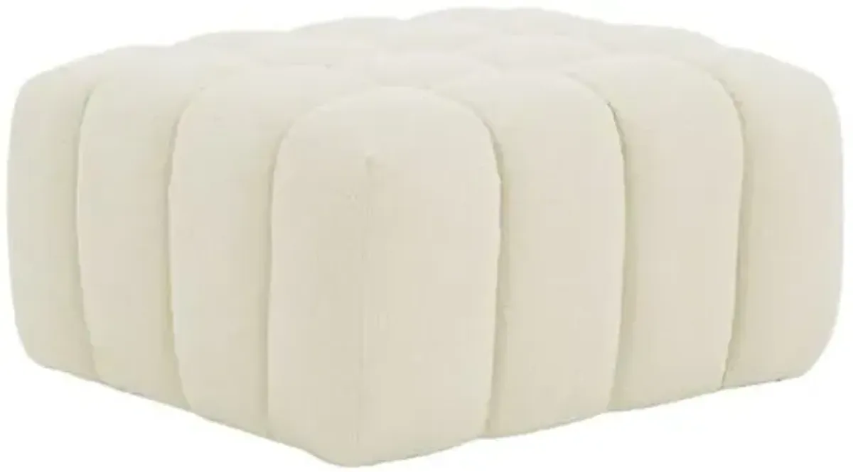 Meadow Boucle Ottoman - White