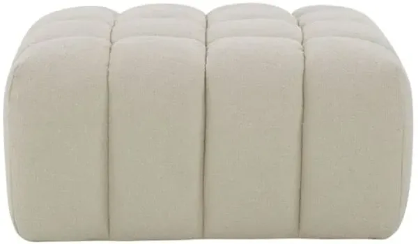 Aria Boucle Tufted Ottoman - Gray